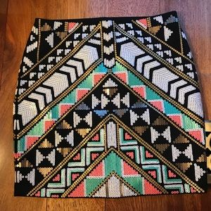 NWOT tribal sewn-in sequence fun skirt